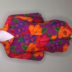 Brightly Colored Tropical Print Vintage Shirt - Medium